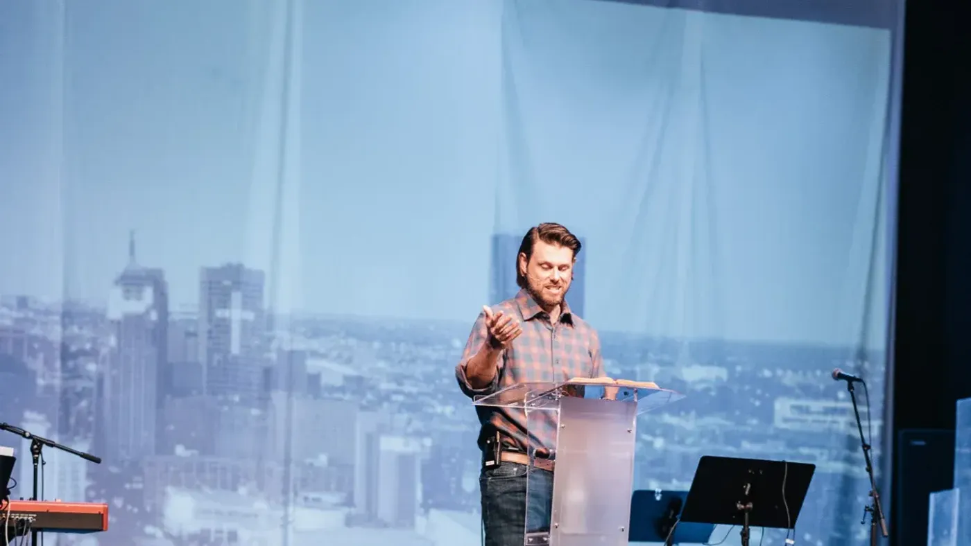 Michael Rowntree preaching