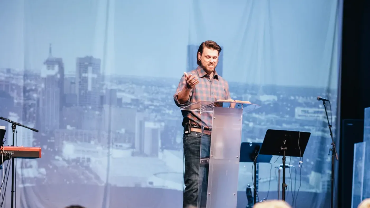 Michael Rowntree preaching