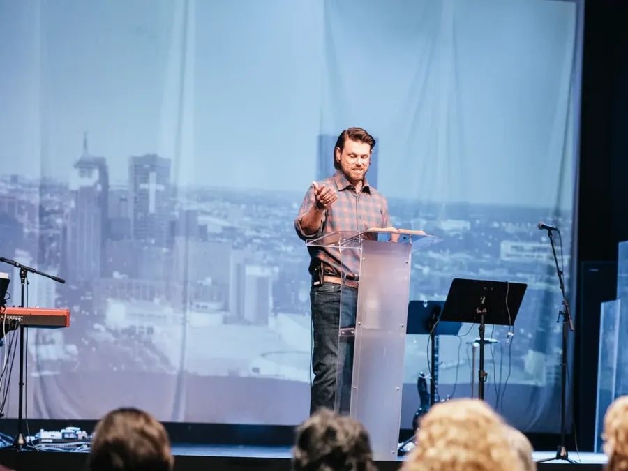 Michael Rowntree preaching