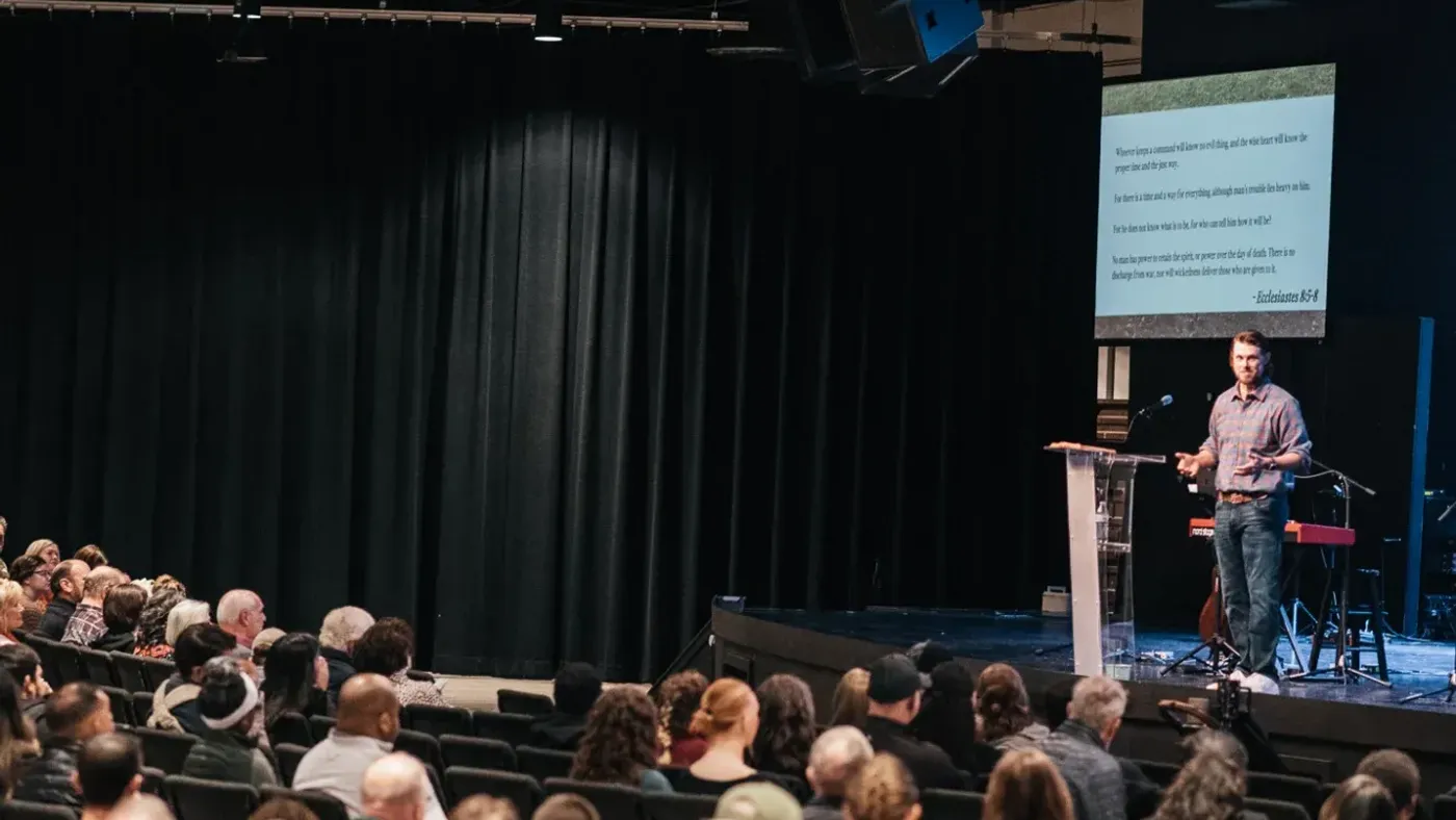 Michael Rowntree preaching