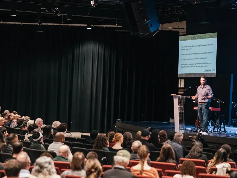 Michael Rowntree preaching