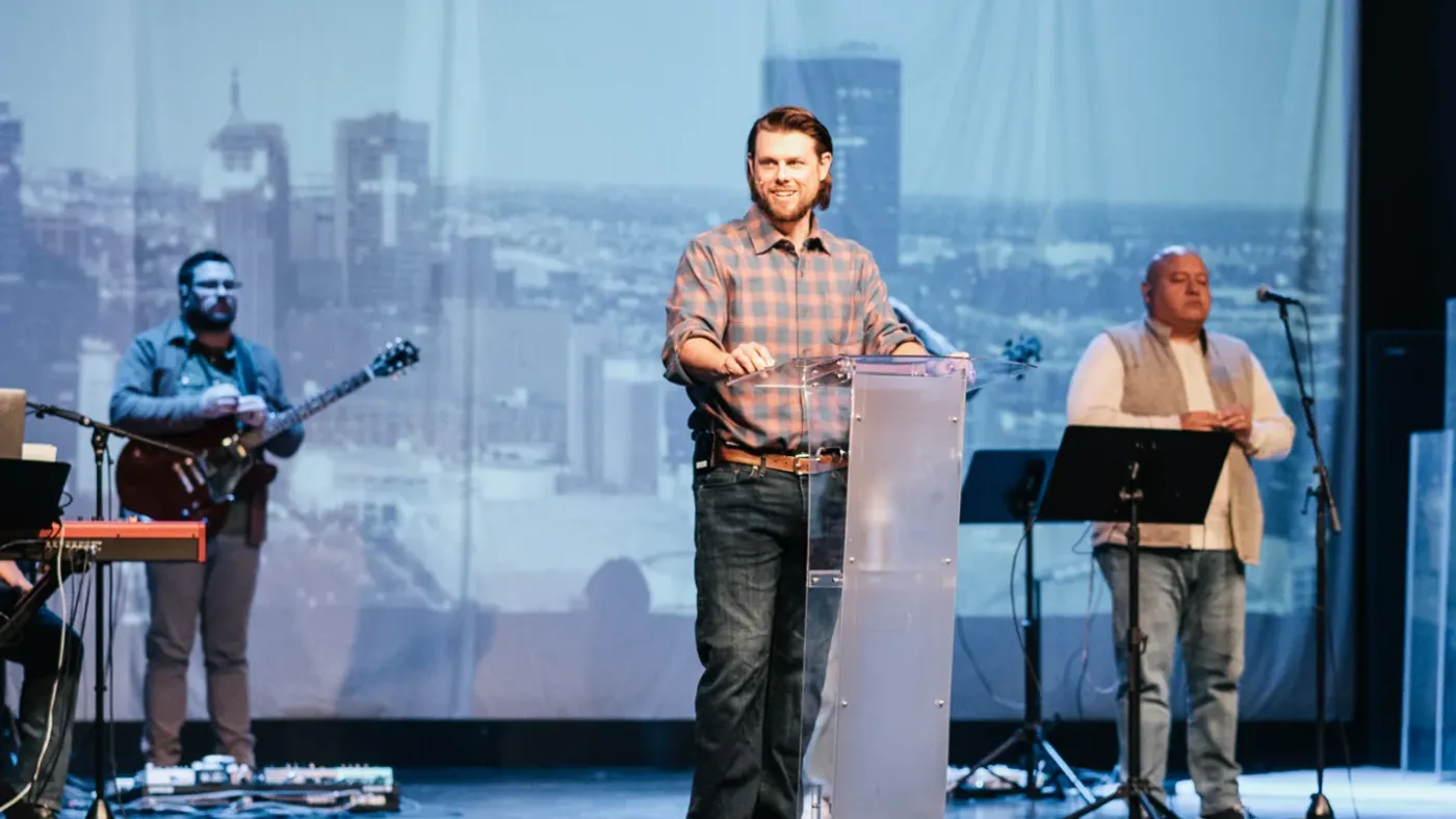 Michael Rowntree preaching