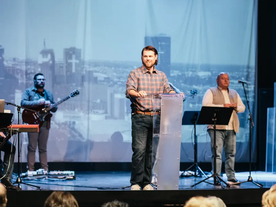 Michael Rowntree preaching